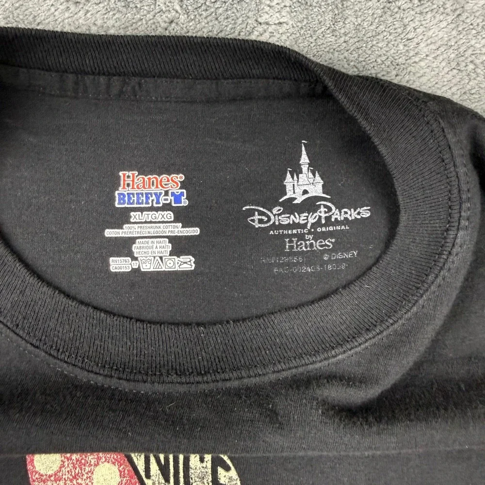 Disney Parks Minnie Mouse Graphic T-Shirt Black XL Hanes Beefy-T Walt Disney Wor - Picture 3 of 6